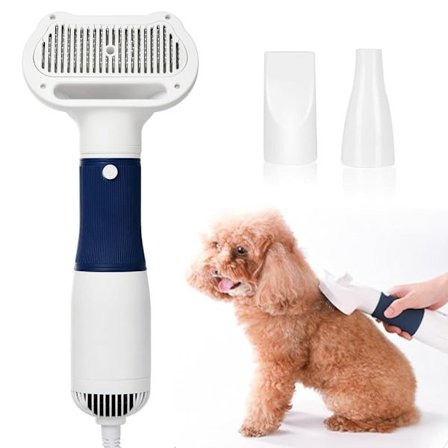 3-i-1 Kjæledyrhårføner med børste - Bærbar og stillegående, med 3 varmeinnstillinger og overopphetingsbeskyttelse, for hunder og katter