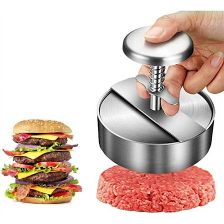 Hamburgarepress - Rund Non-stick Hamburgarepress i Rostfritt Stål - Form för Patties - Grillverktyg - Form för Patties
