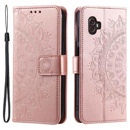 SKALO Samsung Xcover6 Pro 5G Mandala Flip Cover - Rosa guld Pink gold