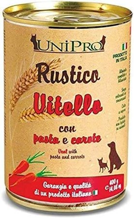 Unipro Rustico Vitello Pasta Integrale Carote Cibo Cane Adulto