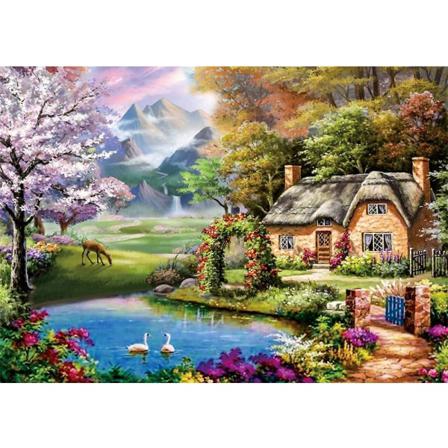 Diamond Painting 5d Diy Diamant Målning Forest Hut Scenery 40x50cm