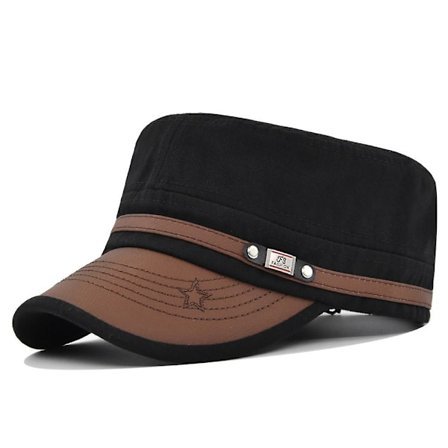 Flat Cap Peaked Cap Herre Lær Hat Bremskjerm Hat Ba Broderi Femspiss Stjerne Hat Buet Bremskjerm Casual Fjellklatring Sol Visor Hat