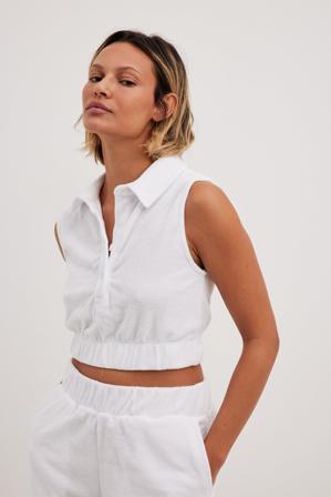 Josefine HJ x NA-KD Frottétopp - Ärmlösa toppar - Vit - X-Small