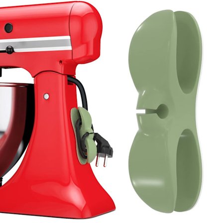 2 stk. grønne ledningsorganisatorer til husholdningsapparater - selvklæbende organisator til små