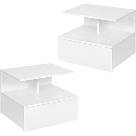 Seinälle asennettava Rootz yöpöytä - Kelluva yöpöytä - Skandinaavinen sivupöytä - E1 Puumateriaali - 40cm x 31cm x 35cm