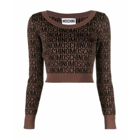 Moschino Round-neck Strik Brun, Dame