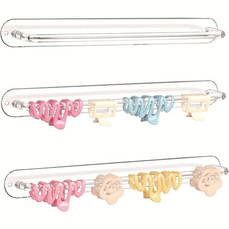 3-osainen akryylihylly säilytykseen kynsillä - 3 kelluvaa hiusnauhahyllyä