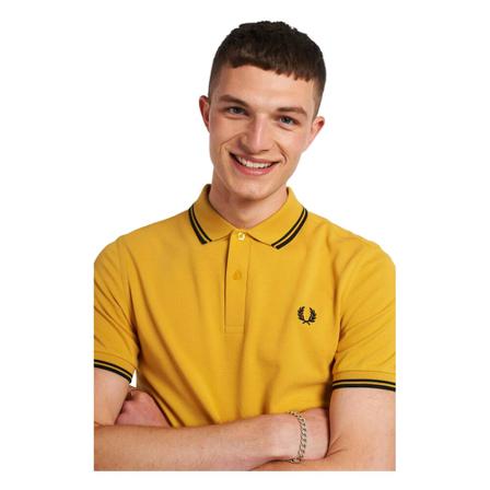 Fred Perry Twin Tipped Polo Shirt , Geel , Heren , Maat: 3XL