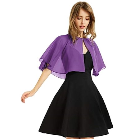 Myk bryllupssjal kveldsgjennomsiktig chiffon kast sjal skuldersjal