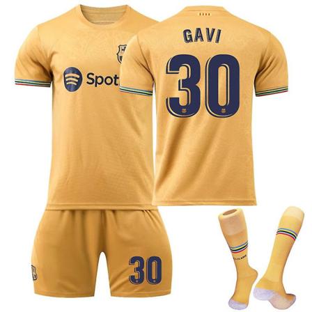 22/23 Barcelona Kids Adult Soccer Away Shirt Lewandowski //Pedri Kits Soccer Jersey T-paita T-paitapuku Gavi 16 (90-100cm)