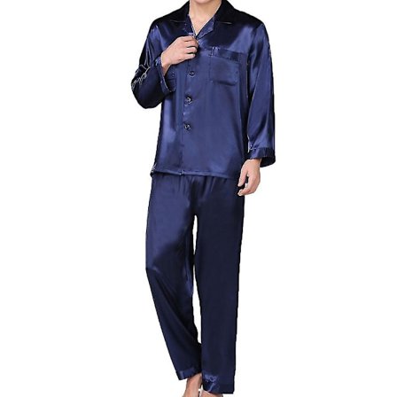 Satiininen napitettava miesten pyjamasetti - 2-osainen Silky Loungewear