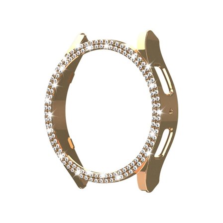 2 stk. Bling-etui til Samsung Galaxy Watch 6 skærmbeskytter 40mm, glitter diamant kofanger ansigtscover til Galaxy Watch 6 tilbehør 40 mm(40mm,guld)