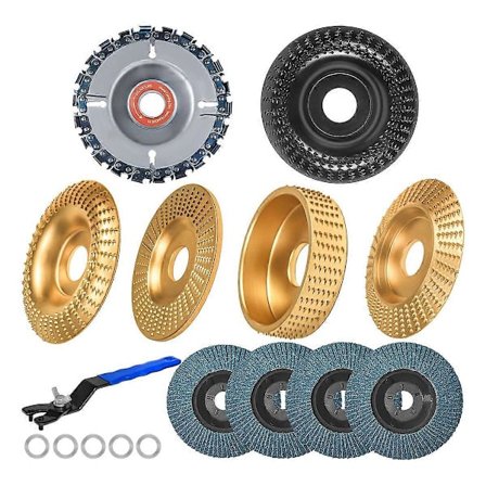 11 stk. træskæreskive til 4 tommer eller 4 1/2 tommer vinkelsliber, vinkelsliber træskæreskive, træ S