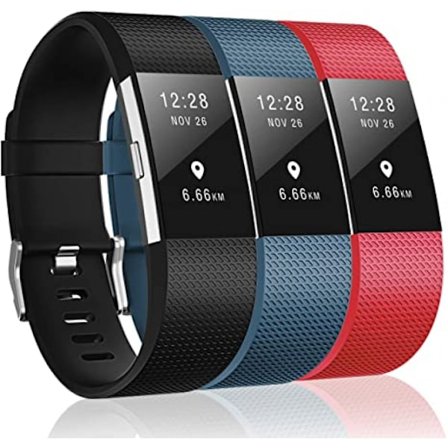 3-pack band kompatibel med Fitbit Charge 2, klassiska och specialutgåva ersättningsband för Fitbit Charge 2, kvinnor män(Svart/Skiffer/Tangerin-S)