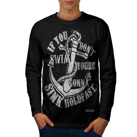 Simmare Motivation Män Blacklong Sleeve T-shirt L