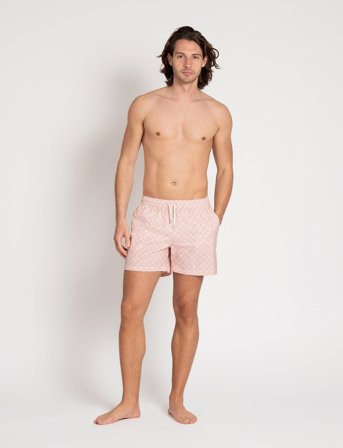 The Resort Co. Classic Swim Shorts Rose Chevron - Pink - S 35 cm