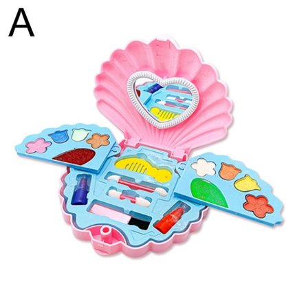 Sæt til Piger Børn Kosmetik Skønhed Makeup Taske Etui Legetøjssæt Pr