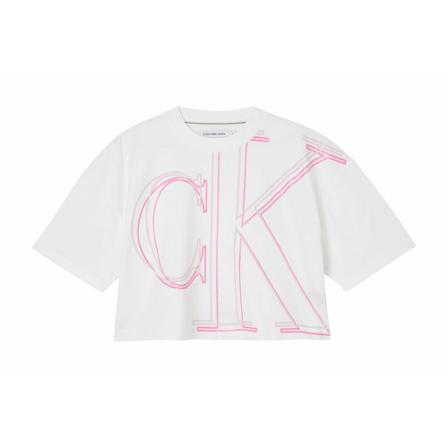 Calvin Klein Big Logo Crop Top Hvid, Dame, Størrelse: S