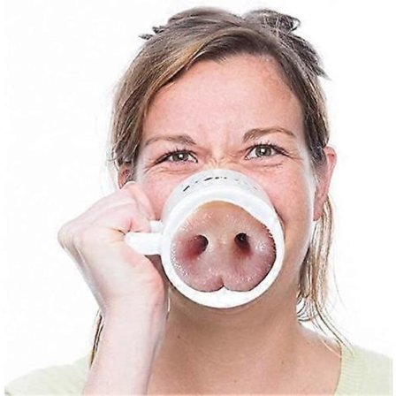 Yndig Pink Grisetryne Keramisk Krus Kaffekop Te Mælk Drikkekrus som Sjov og Unik Gave til Jul eller Fødselsdag (FMY)