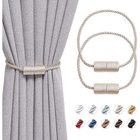 Magnetisk gardinholder, vævet snor gardinholder, cylindrisk gardinfiksator