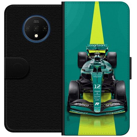 Yhteensopiva Lompakkokotelo OnePlus OnePlus 7T Aston Martinin Formula 1 -auto vihreässä kilpailumuotoilussa, jossa on moderni studiosentuntma