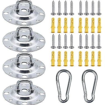 4 stk. Runde Metal Loftkroge, Høj Belastning