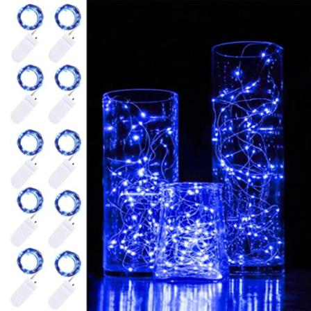 10-pack 1m mini LED lyssløyfe Batteridrevet blå blå