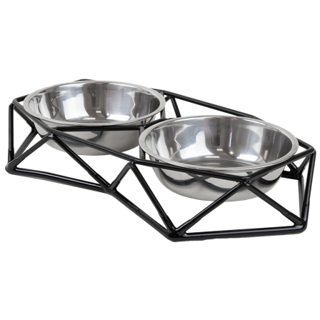 Selected by ZOO - Matbar Pentagon Black M 350ml, 35x19x6 cm, 35x19x6 cm - Katt - Matplass og vannfontener for katt - Matbar og stativ - ZOO.no