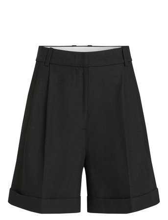 Linen Mix Pleated Short Black Tommy Hilfiger
