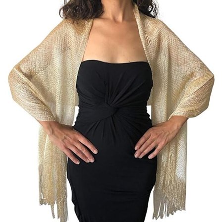 Elegant Glitter Shawl til Kvinder, Filigran Sjal,