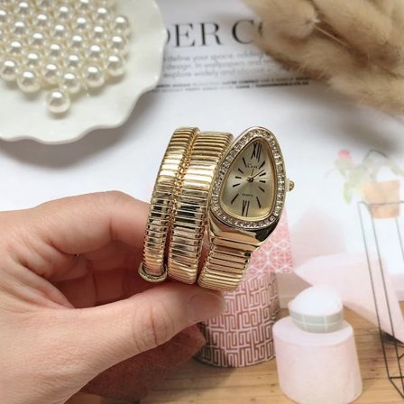 Ormklocka Kvartsarmband Mode Guld Damklocka Klocka reloj mujer montre femme relogio Lyxigt Damarmbandsur