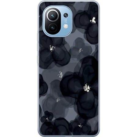 Kompatibelt Mobilskal till Xiaomi Xiaomi Mi 11 Abstrakt mörkt blommönster i svartgrå toner med elegant och dramatisk känsla