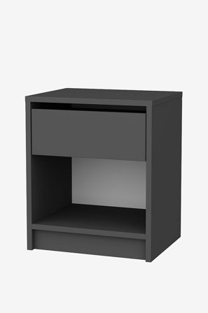 Hanah Home - Yöpöytä Evan - Harmaa - Yöpöydät - - Homeroom