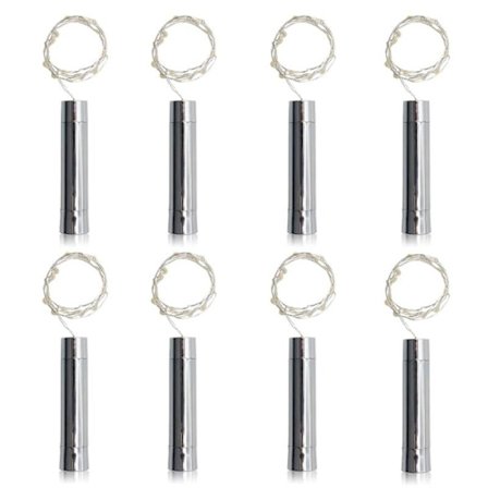 Pakke med 20-LEDs Vinkorklamper AA Batteridrevne, 1 meter Ren Hvid Min zx