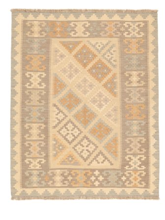 Orientalischer Hell Nomad Kelim Teppich 137X169 Orange/Beige Wolle, Persien