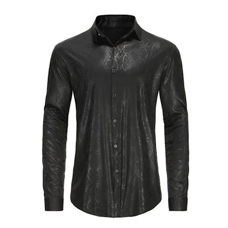 Snake Print Shirts för män Långärmade Casual Shirts