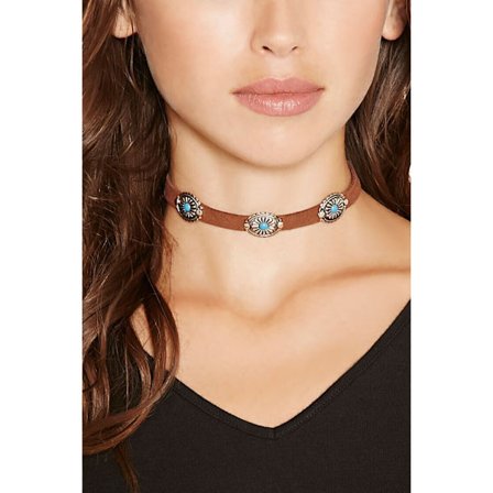Turkos Halsband Silver Kort Halsband Choker Personifiera Boho