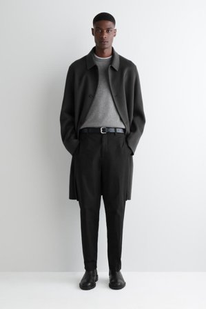 COS Men's Cotton Straight Leg Chinos in Black