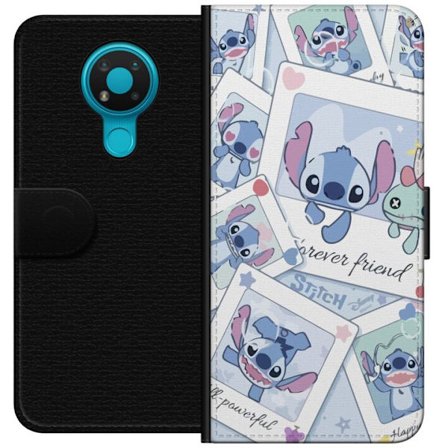 Yhteensopiva Lompakkokotelo Nokia 3.4 Unelmoivat pilvet vaaleanpunaisina, lila ja sinisen sävyissä, kimaltelevine tähtineen ja pehmeän satumaisen tunn