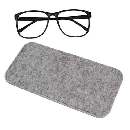 Bærbart Filt Brilleetui - Grå, Slankt & Beskyttende