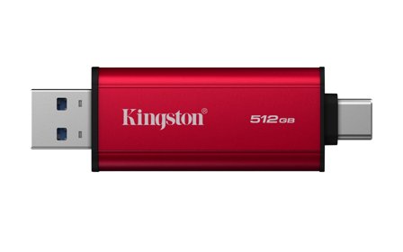Kingston 512GB Dual USB-A/C Portable SSD Up to 1050MB/s USB 3.2 Gen 2