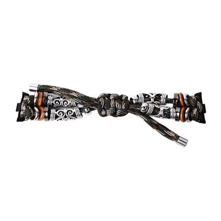 Smart Armbånd Rem Justerbar Størrelse Perle Etnisk Stil Udskiftning Rem Til Mi Band 8 Pro Grøn Camouflage