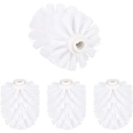 4 toiletbørstehoveder, holdbare (hvid, 80 mm)