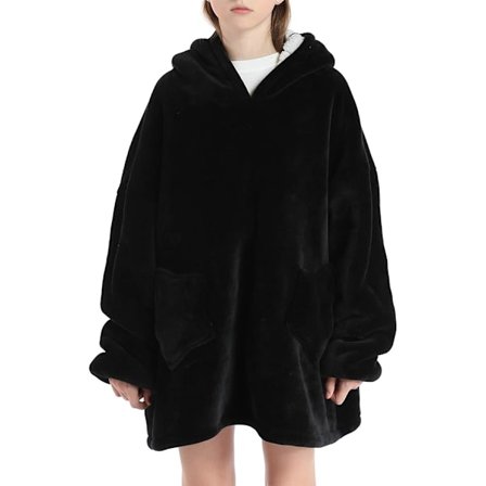 Ylisuuri hupparipeitto lapsille, pehmeä, lämmin, mukava, puettava peittopaita fleece Sherpa -peitto fkorilla