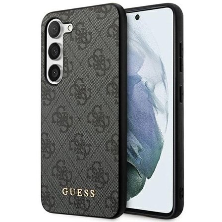 Guess GUHCS23SG4GFGR S23 S911 grå/grå hardcase 4G metall gull-logo