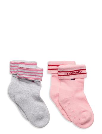 Th Baby Sock 2P Fold Over Socks & Tights Socks Rosa Tommy Hilfiger