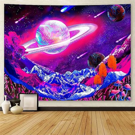 Väggbonad Planet Tapestries Rymdtapet Väggkonst Berg