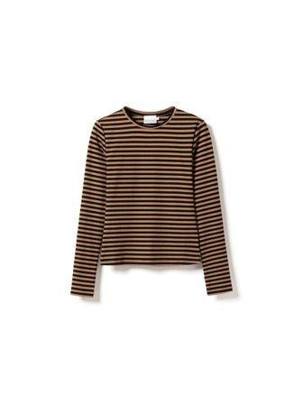 Noella Luana Top - Dark Sand Black Stripe T-shirts & toppar Dam Brun L
