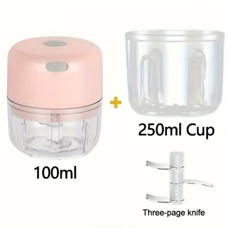 3.38/8.45 Oz Mini Keittiön Valkosipulileikkuri Sähköinen Valkosipulimurskain, Pinkki