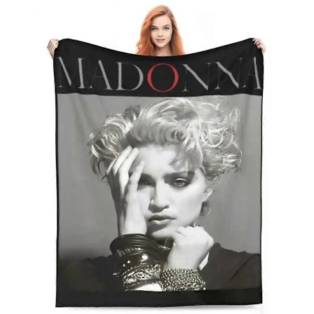 Vintage Madonna Tour Merch Tæpper Flanel Seng Musik Koncert Kastetæppe Komfortabelt Letvægts til Kontor Sengetæpper